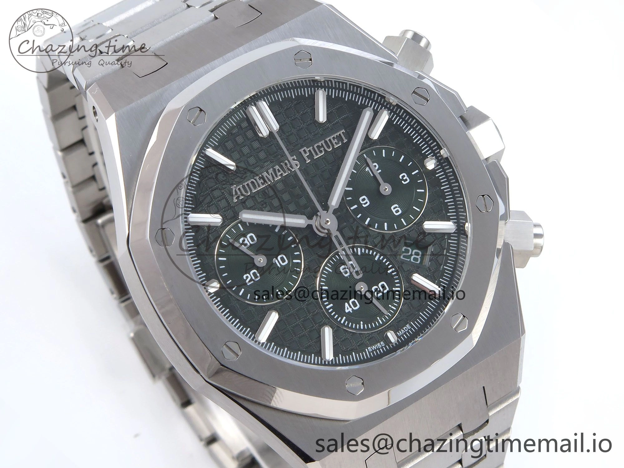 GoAnywhere Royal Oak Chrono 26240ST SS BF Best Edition Green Dial on SS Bracelet SH 4335