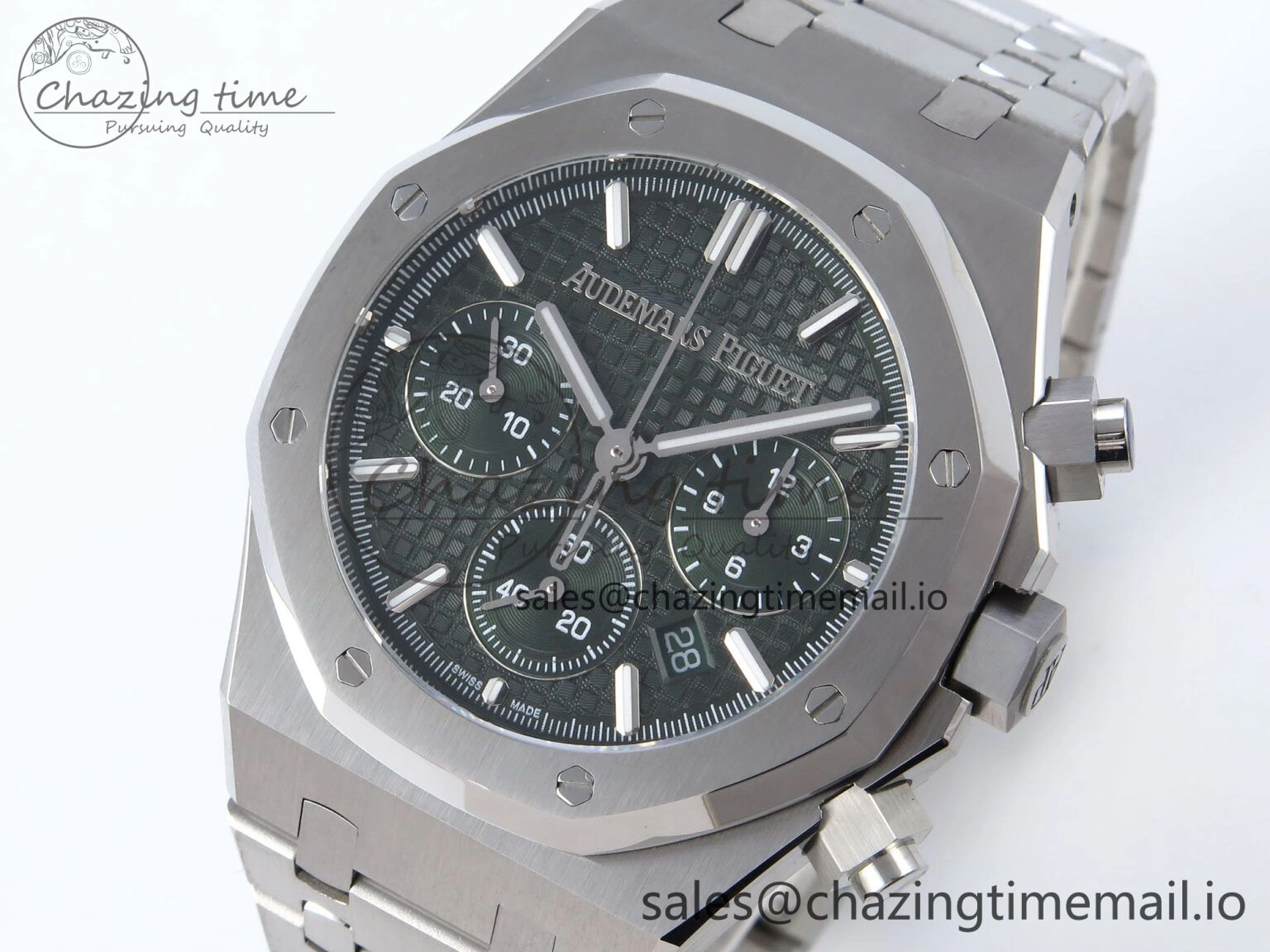 GoAnywhere Royal Oak Chrono 26240ST SS BF Best Edition Green Dial on SS Bracelet SH 4335