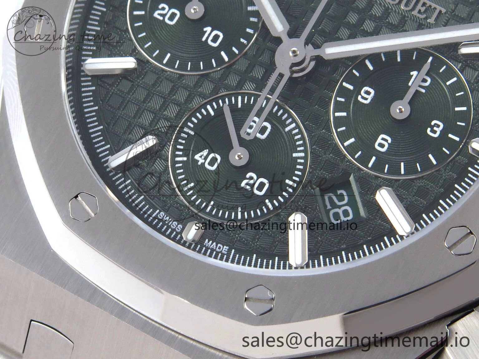 GoAnywhere Royal Oak Chrono 26240ST SS BF Best Edition Green Dial on SS Bracelet SH 4335