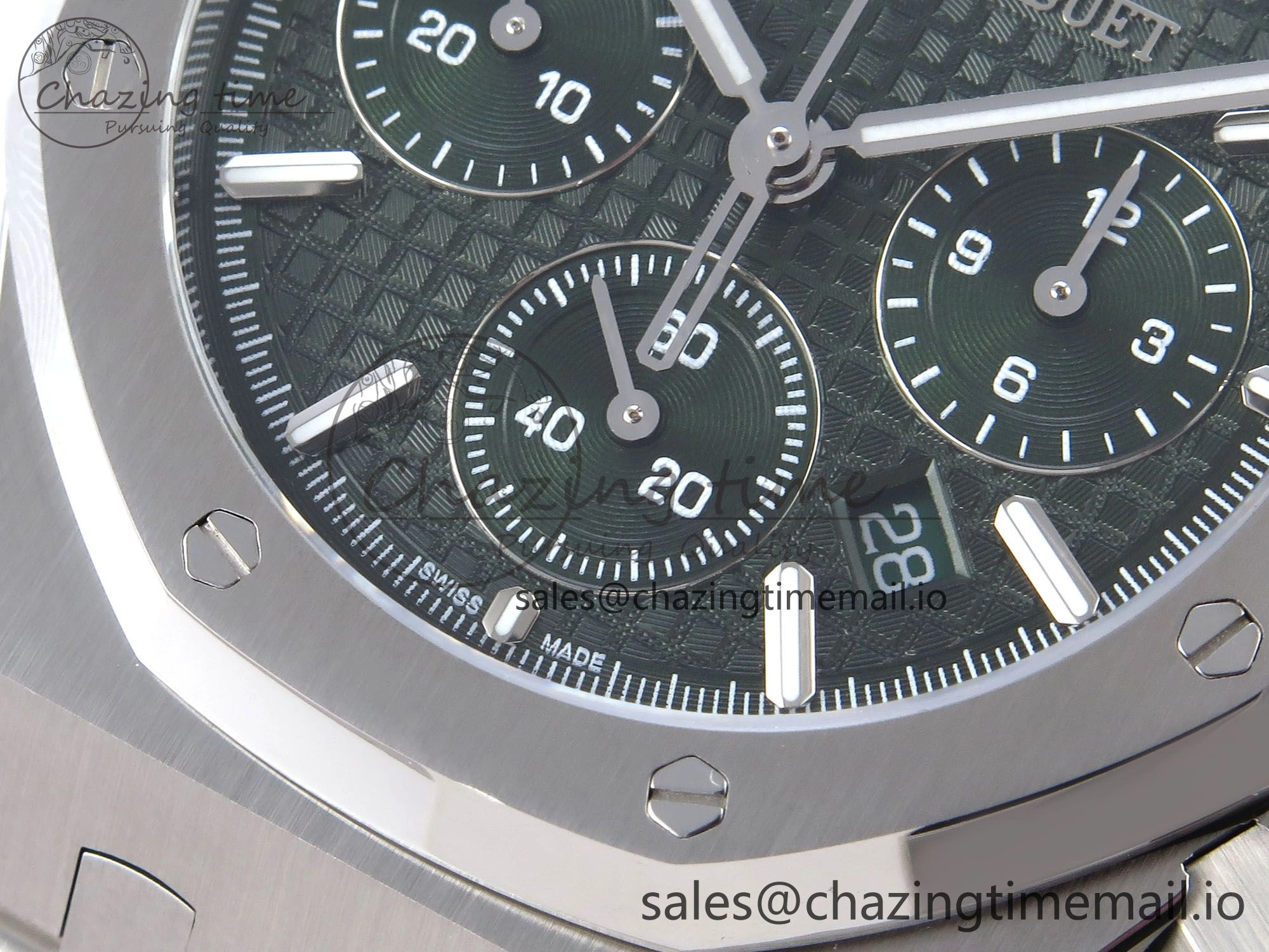 GoAnywhere Royal Oak Chrono 26240ST SS BF Best Edition Green Dial on SS Bracelet SH 4335