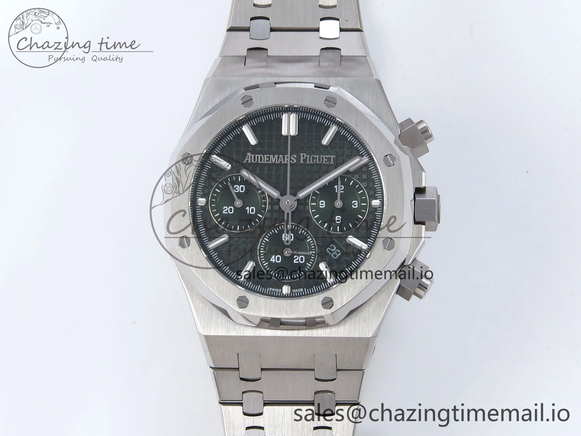GoAnywhere Royal Oak Chrono 26240ST SS BF Best Edition Green Dial on SS Bracelet SH 4335