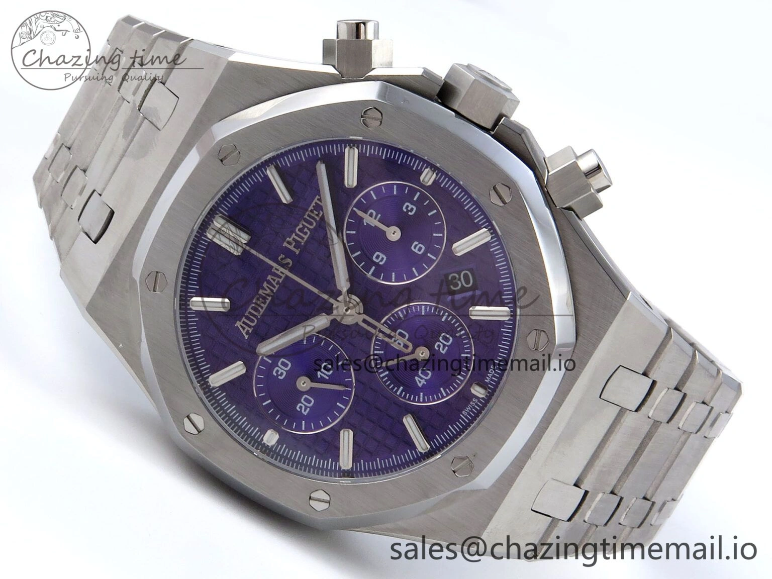 Packable Royal Oak Chrono 26240ST SS BF Best Edition Purple Dial on SS Bracelet SH 4330