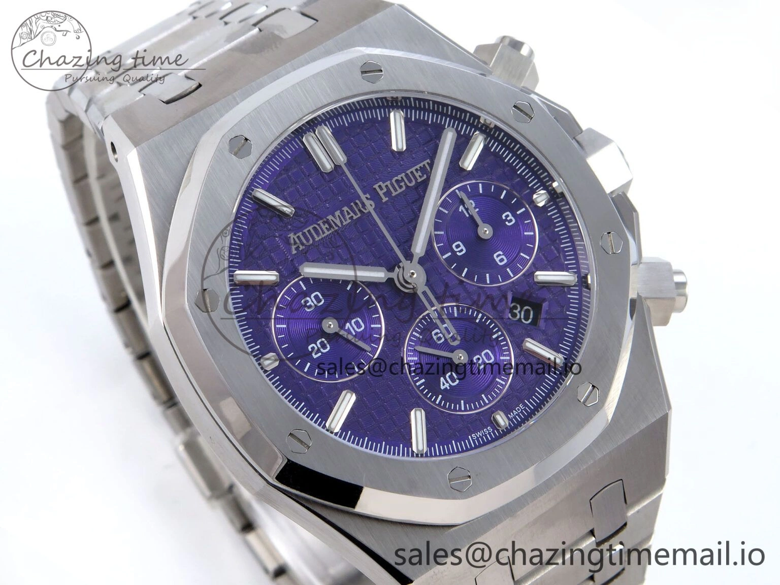 Packable Royal Oak Chrono 26240ST SS BF Best Edition Purple Dial on SS Bracelet SH 4330