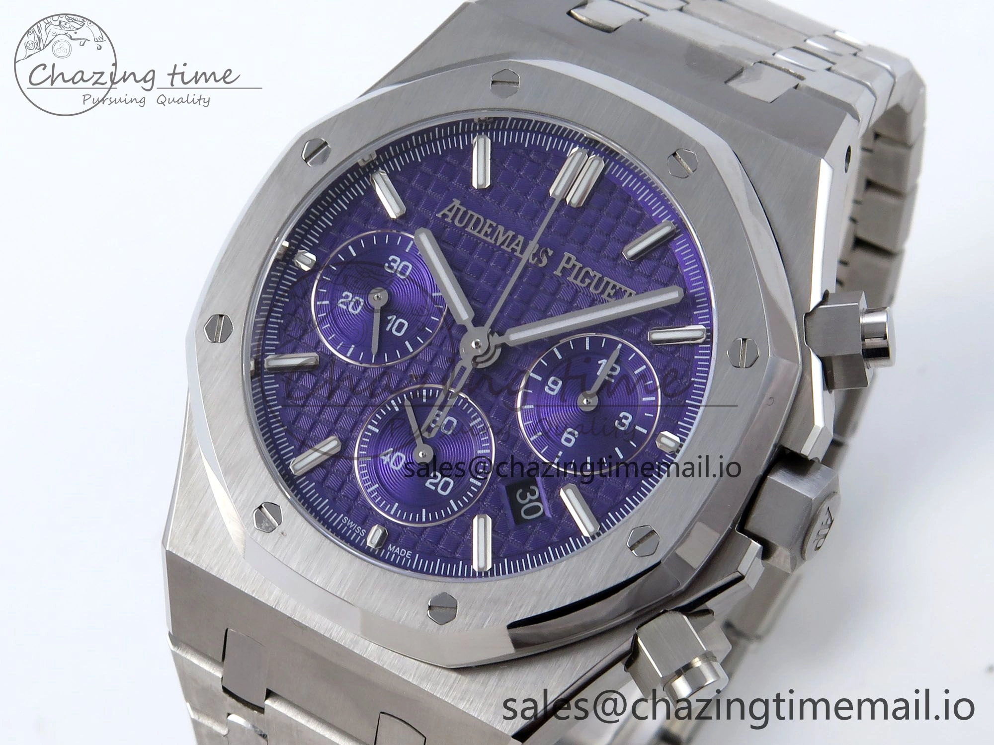 Packable Royal Oak Chrono 26240ST SS BF Best Edition Purple Dial on SS Bracelet SH 4330