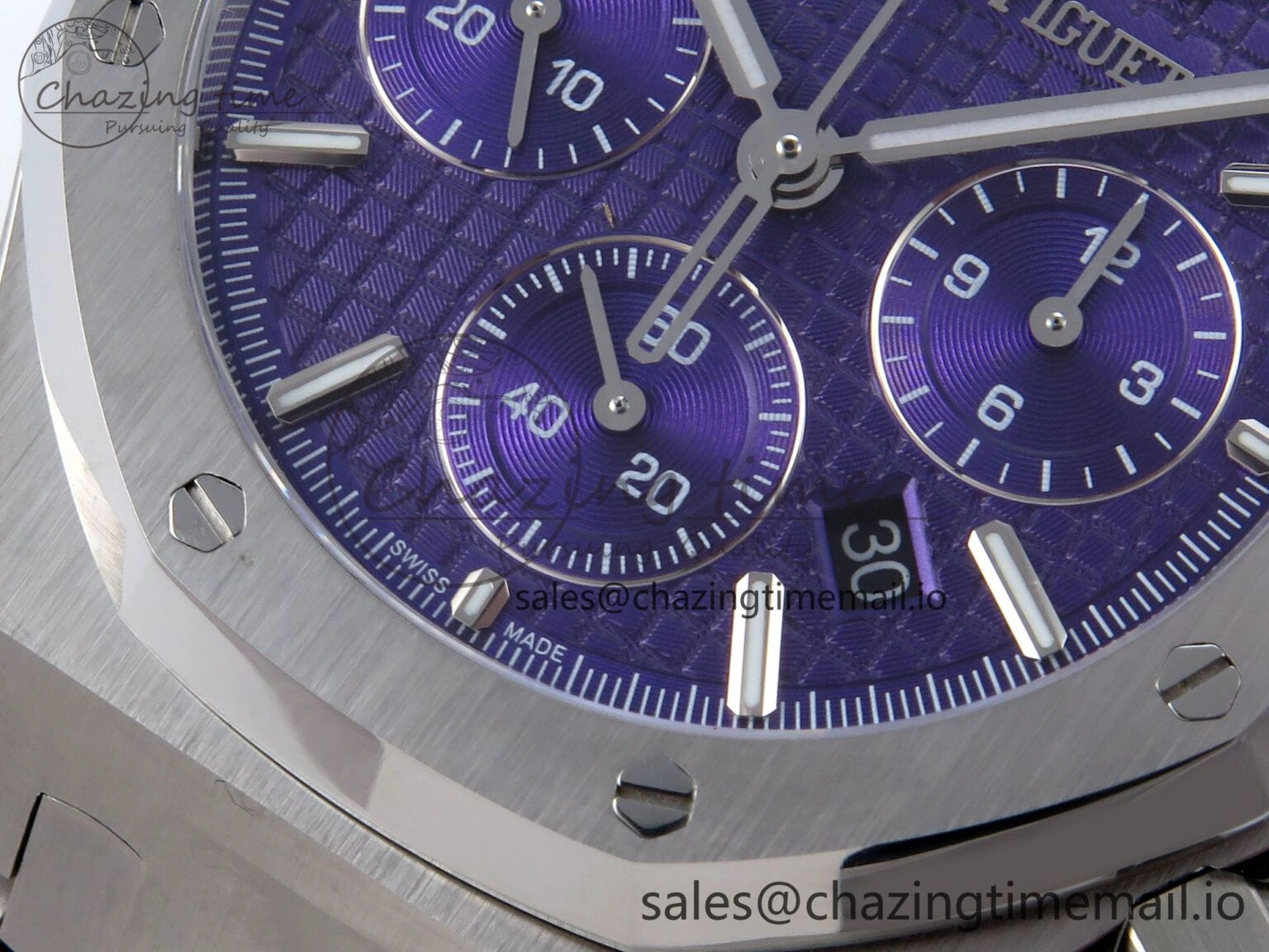 Packable Royal Oak Chrono 26240ST SS BF Best Edition Purple Dial on SS Bracelet SH 4330