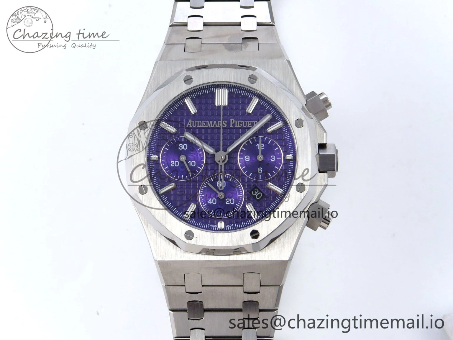 Packable Royal Oak Chrono 26240ST SS BF Best Edition Purple Dial on SS Bracelet SH 4330