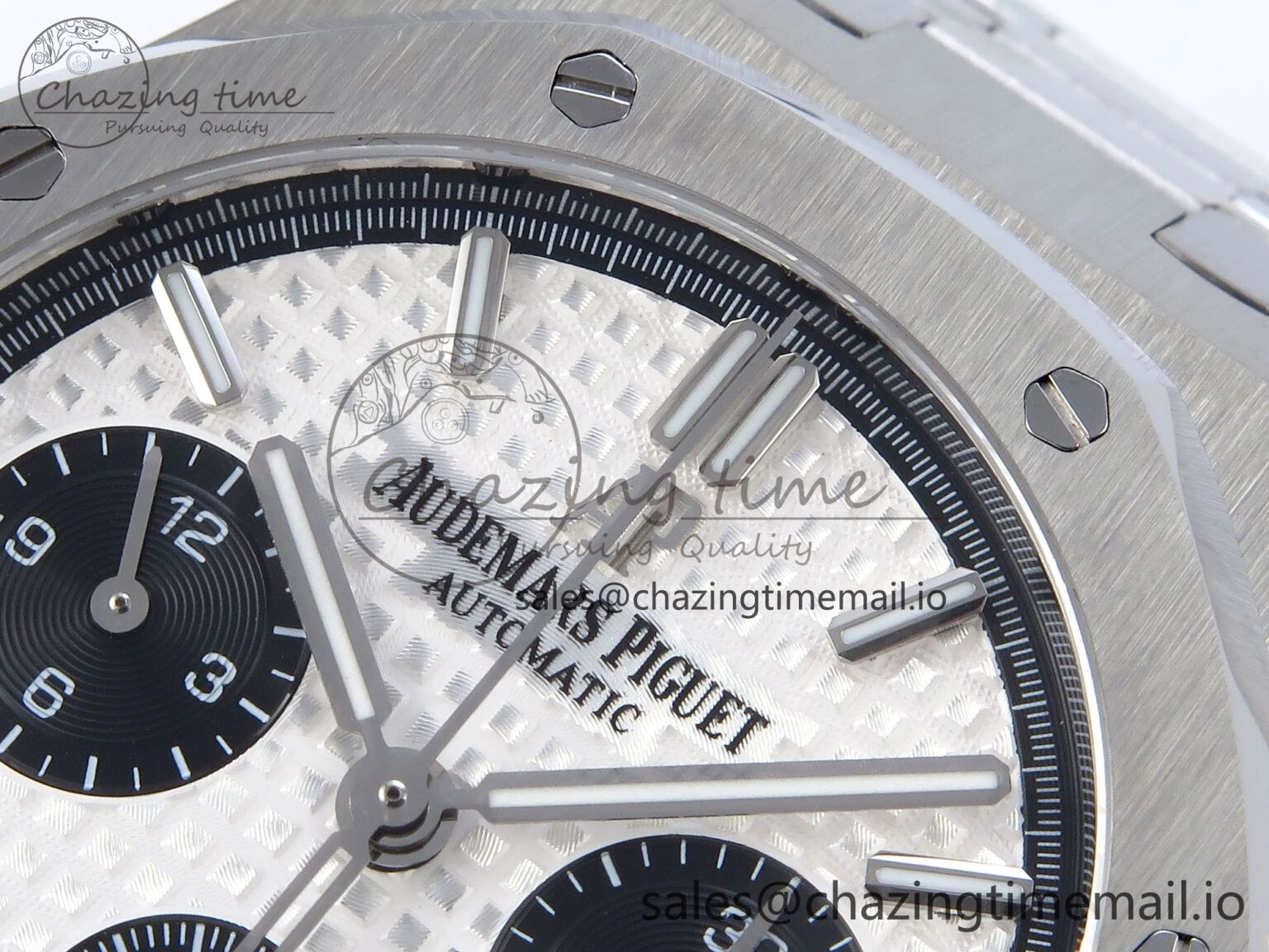EasyCare Royal Oak Chrono 26240ST SS BF Best Edition White Black Dial on SS Bracelet SH 4333