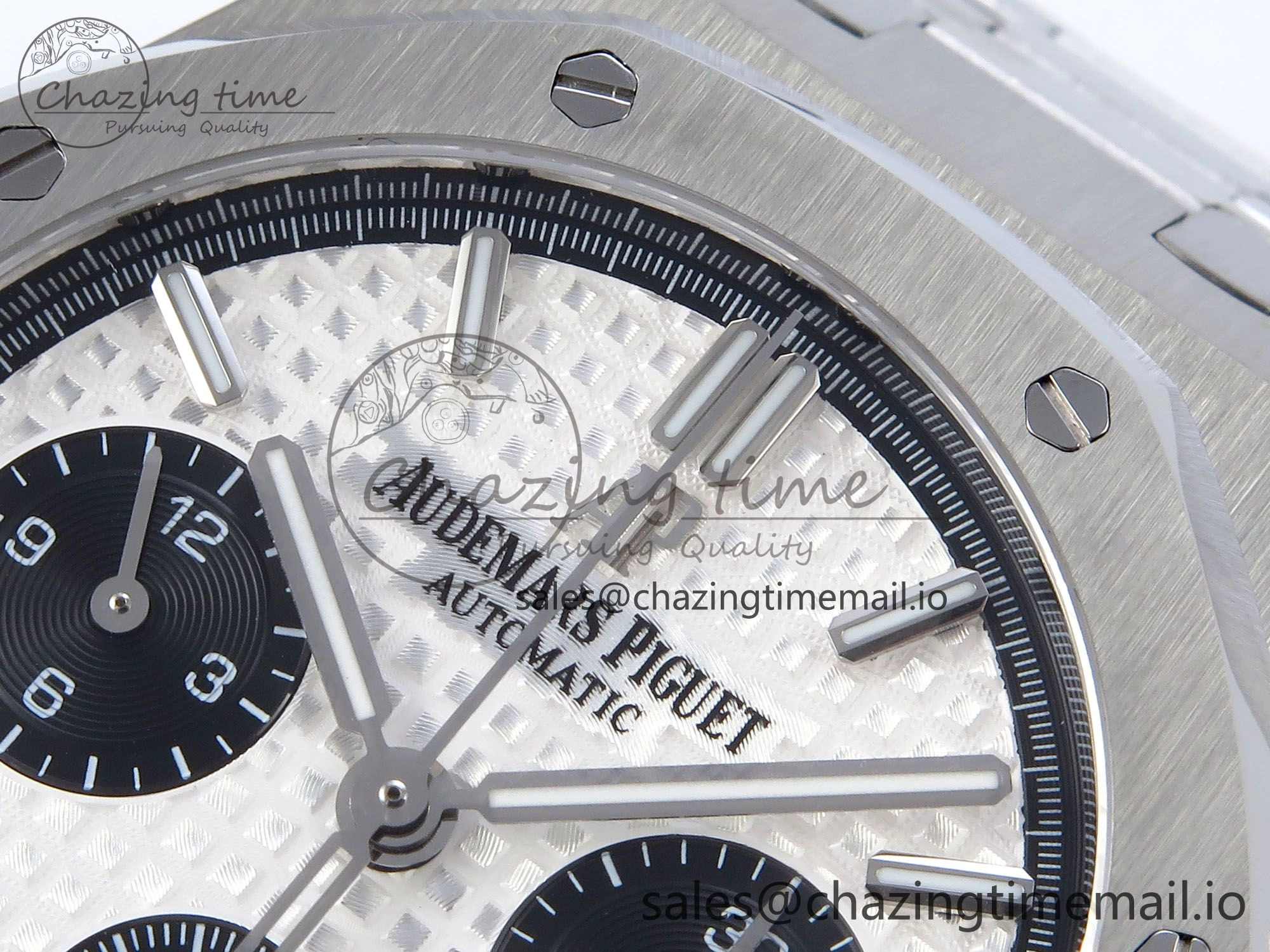 EasyCare Royal Oak Chrono 26240ST SS BF Best Edition White Black Dial on SS Bracelet SH 4333