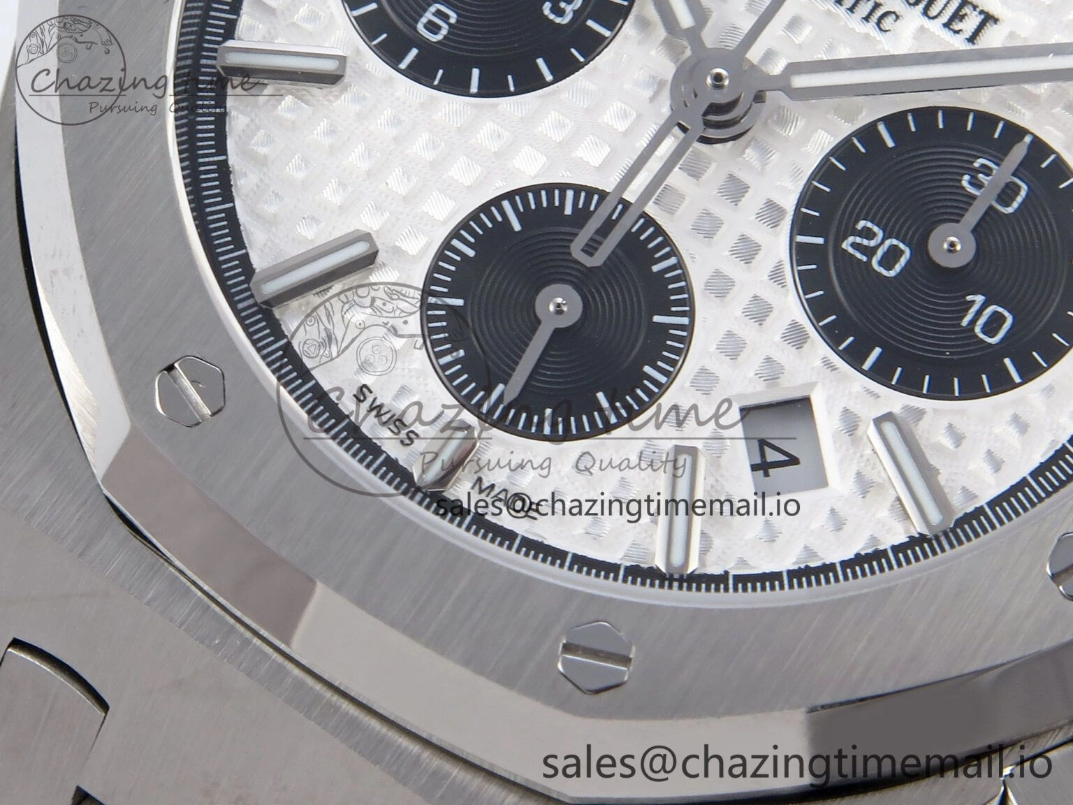 EasyCare Royal Oak Chrono 26240ST SS BF Best Edition White Black Dial on SS Bracelet SH 4333