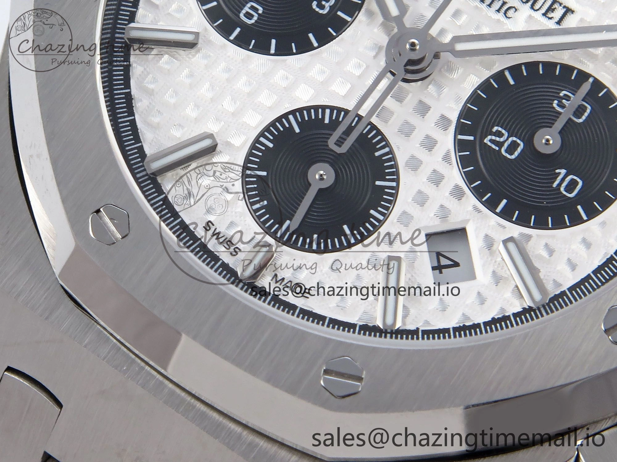 EasyCare Royal Oak Chrono 26240ST SS BF Best Edition White Black Dial on SS Bracelet SH 4333