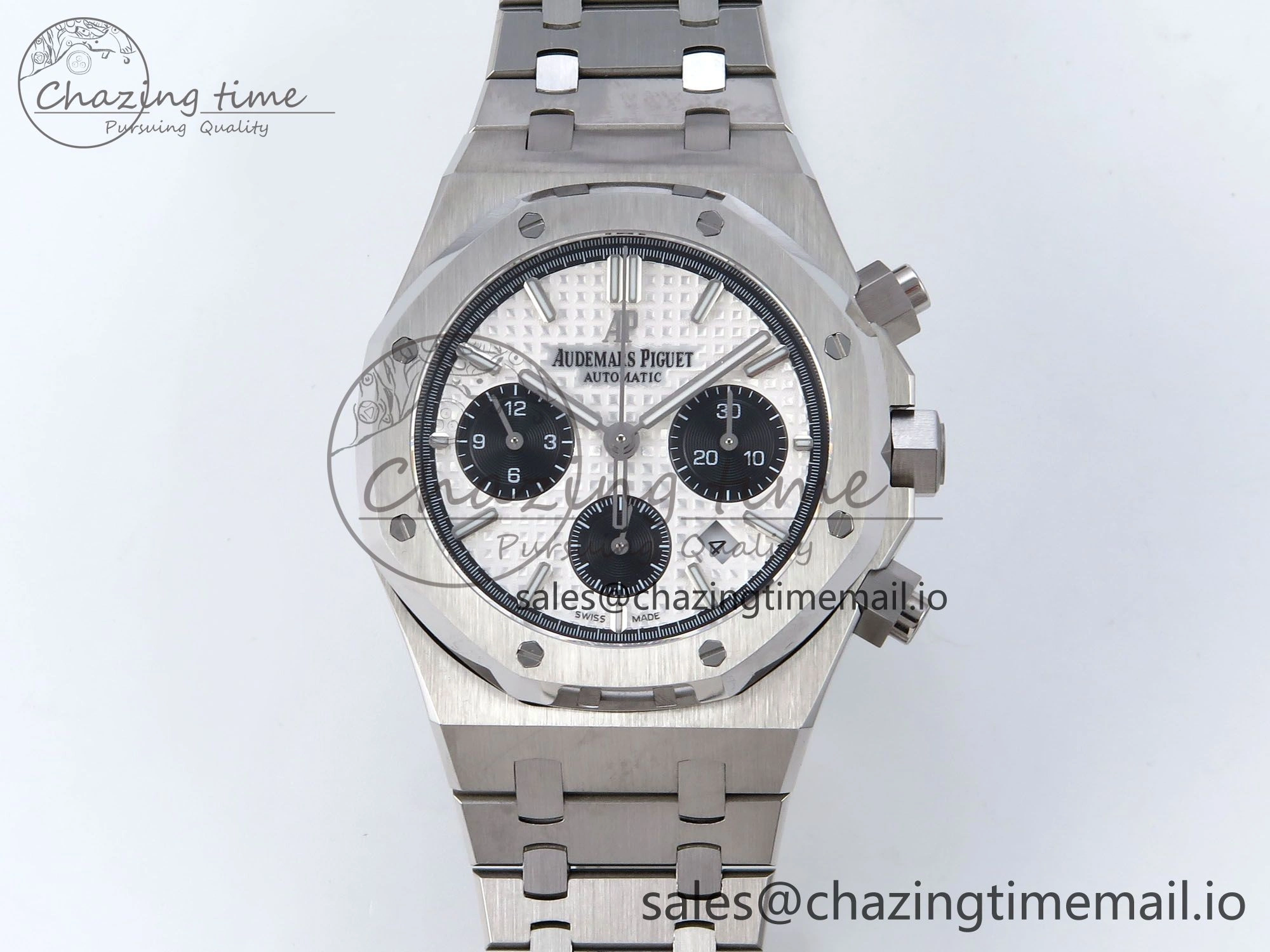 EasyCare Royal Oak Chrono 26240ST SS BF Best Edition White Black Dial on SS Bracelet SH 4333