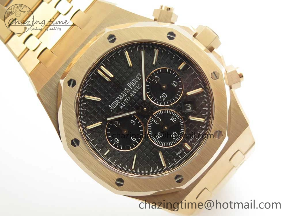 Royal Oak Chrono 26320ST RG OMF 1:1 Best Edition Black Dial on RG Bracelet A Thermal 4899