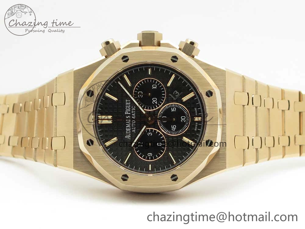Royal Oak Chrono 26320ST RG OMF 1:1 Best Edition Black Dial on RG Bracelet A Thermal 4899