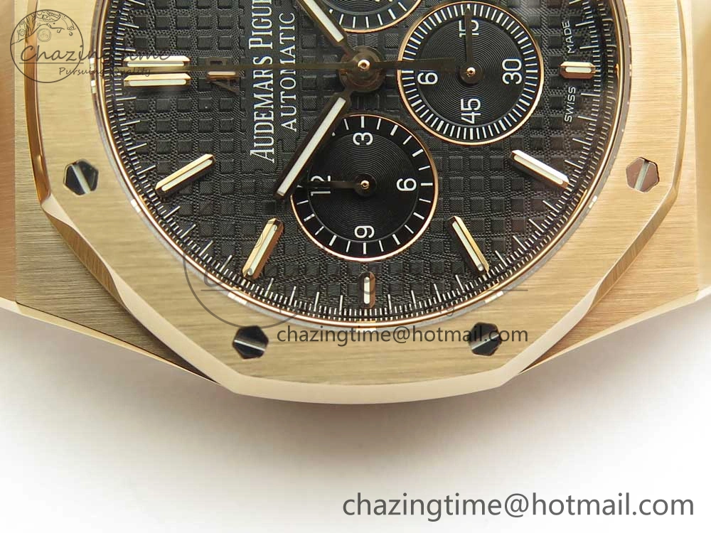 Royal Oak Chrono 26320ST RG OMF 1:1 Best Edition Black Dial on RG Bracelet A Thermal 4899