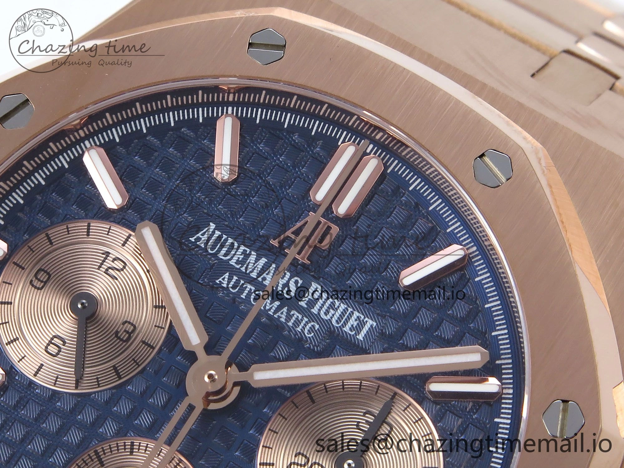 Stretchable Royal Oak Chrono 26331 RG BF Best Edition Blue RG Dial on RG Bracelet A 4325