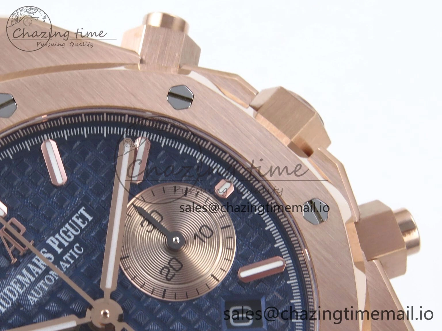 Stretchable Royal Oak Chrono 26331 RG BF Best Edition Blue RG Dial on RG Bracelet A 4325