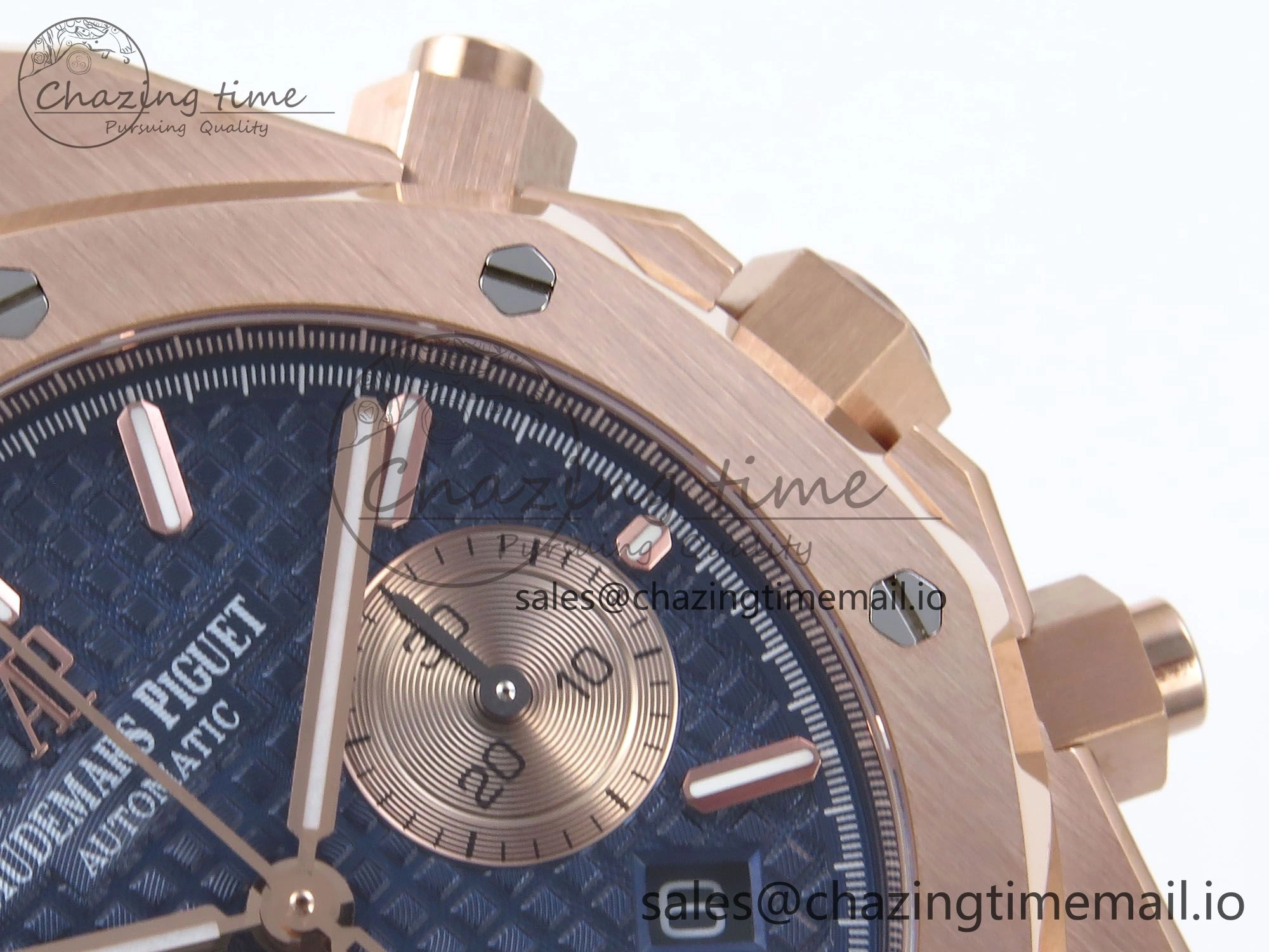 Stretchable Royal Oak Chrono 26331 RG BF Best Edition Blue RG Dial on RG Bracelet A 4325