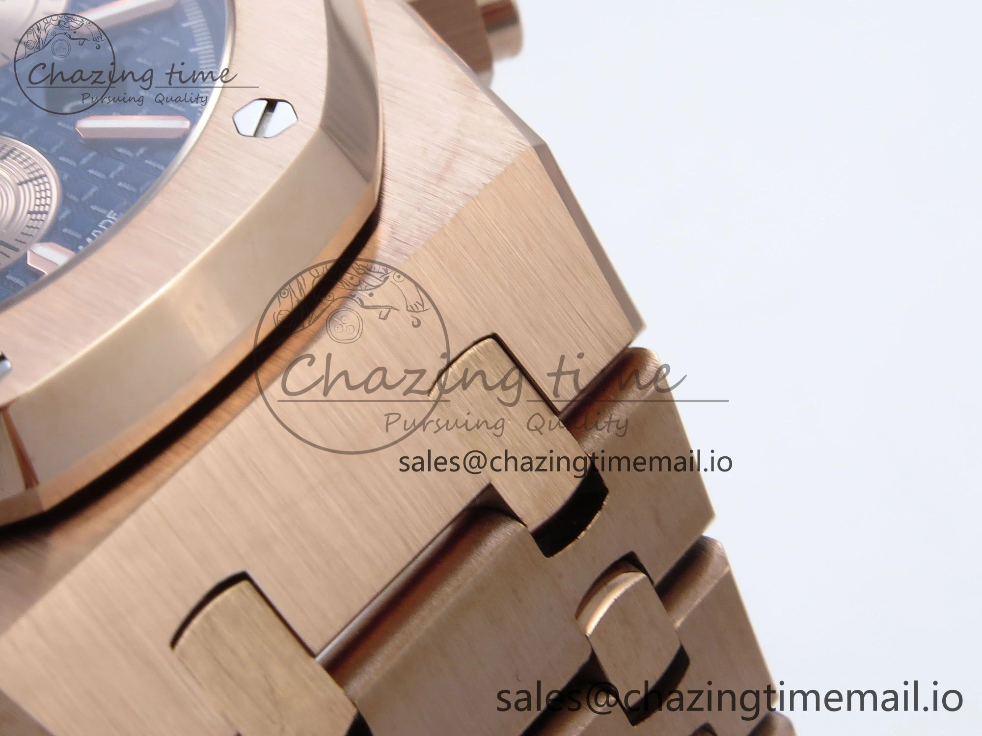 Stretchable Royal Oak Chrono 26331 RG BF Best Edition Blue RG Dial on RG Bracelet A 4325