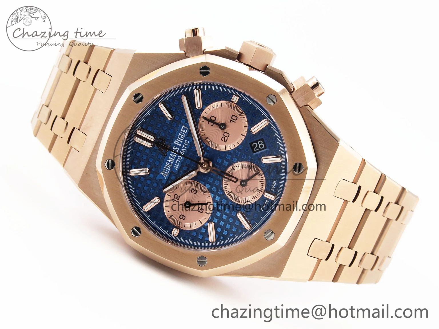 Unique Royal Oak Chrono 26331ST RG IPF 1:1 Best Edition Blue Dial on RG Bracelet A 4553