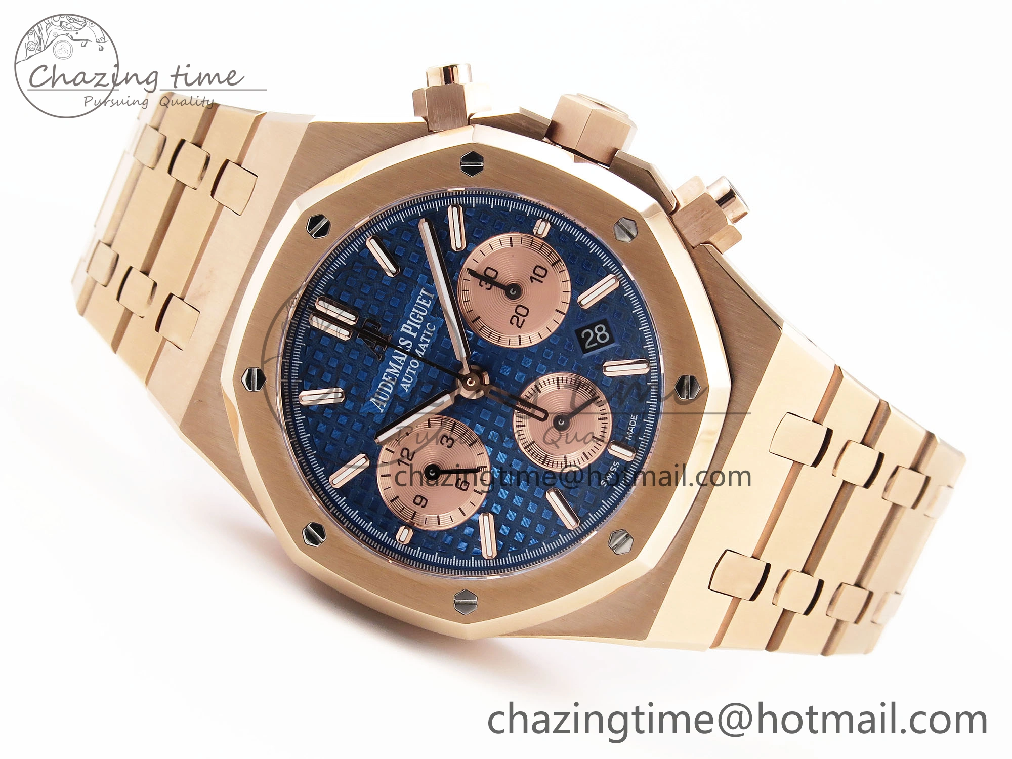Unique Royal Oak Chrono 26331ST RG IPF 1:1 Best Edition Blue Dial on RG Bracelet A 4553