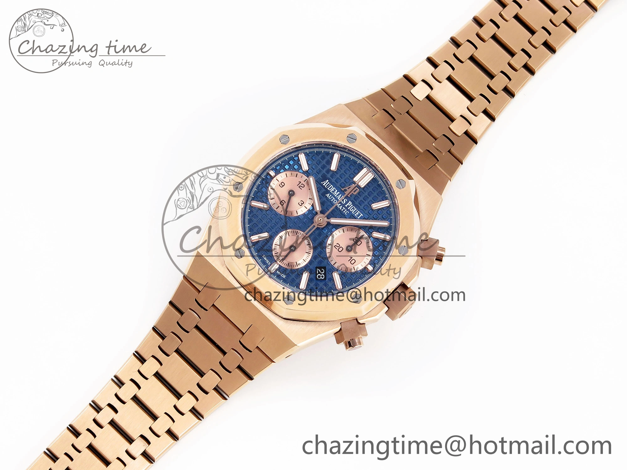 Unique Royal Oak Chrono 26331ST RG IPF 1:1 Best Edition Blue Dial on RG Bracelet A 4553