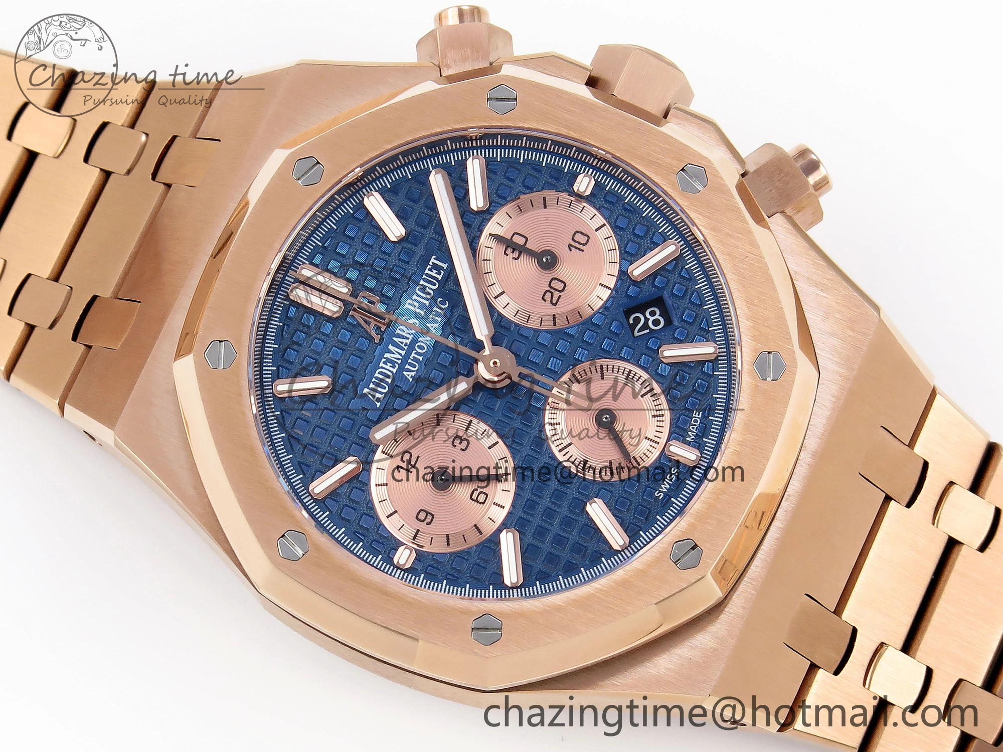 Unique Royal Oak Chrono 26331ST RG IPF 1:1 Best Edition Blue Dial on RG Bracelet A 4553