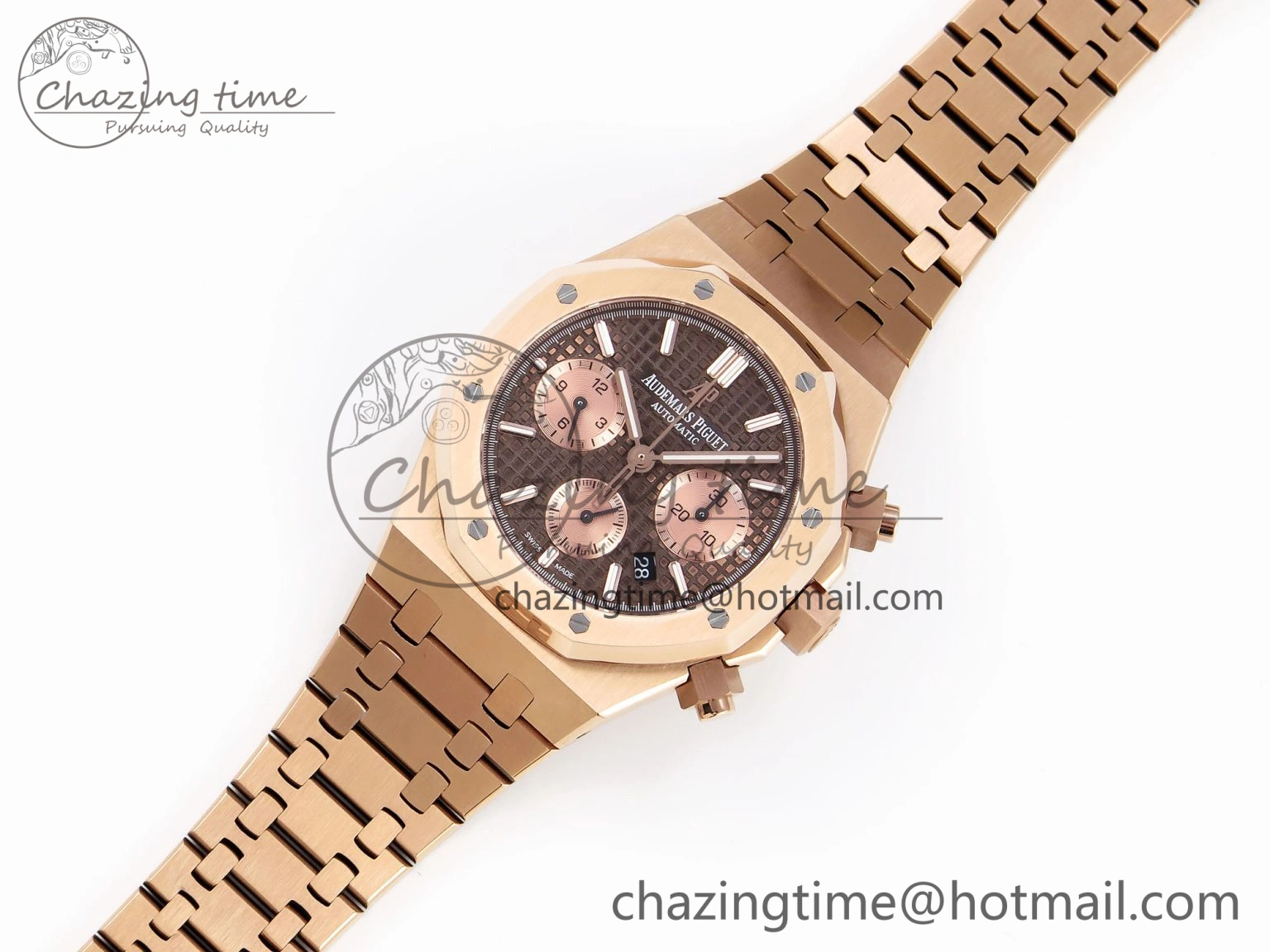 NewStyle Royal Oak Chrono 26331ST RG IPF 1:1 Best Edition Brown Dial on RG Bracelet A 4558