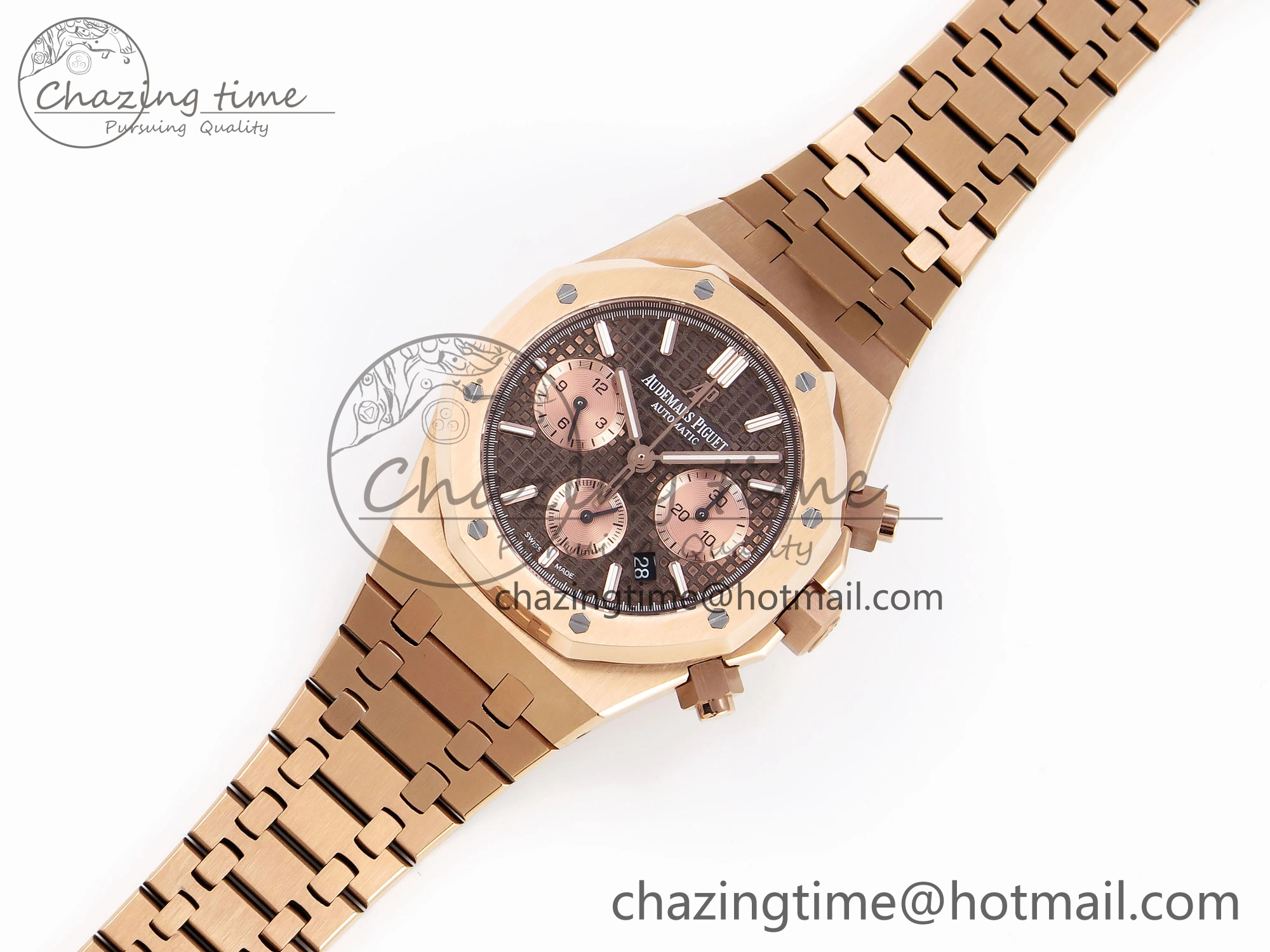 NewStyle Royal Oak Chrono 26331ST RG IPF 1:1 Best Edition Brown Dial on RG Bracelet A 4558