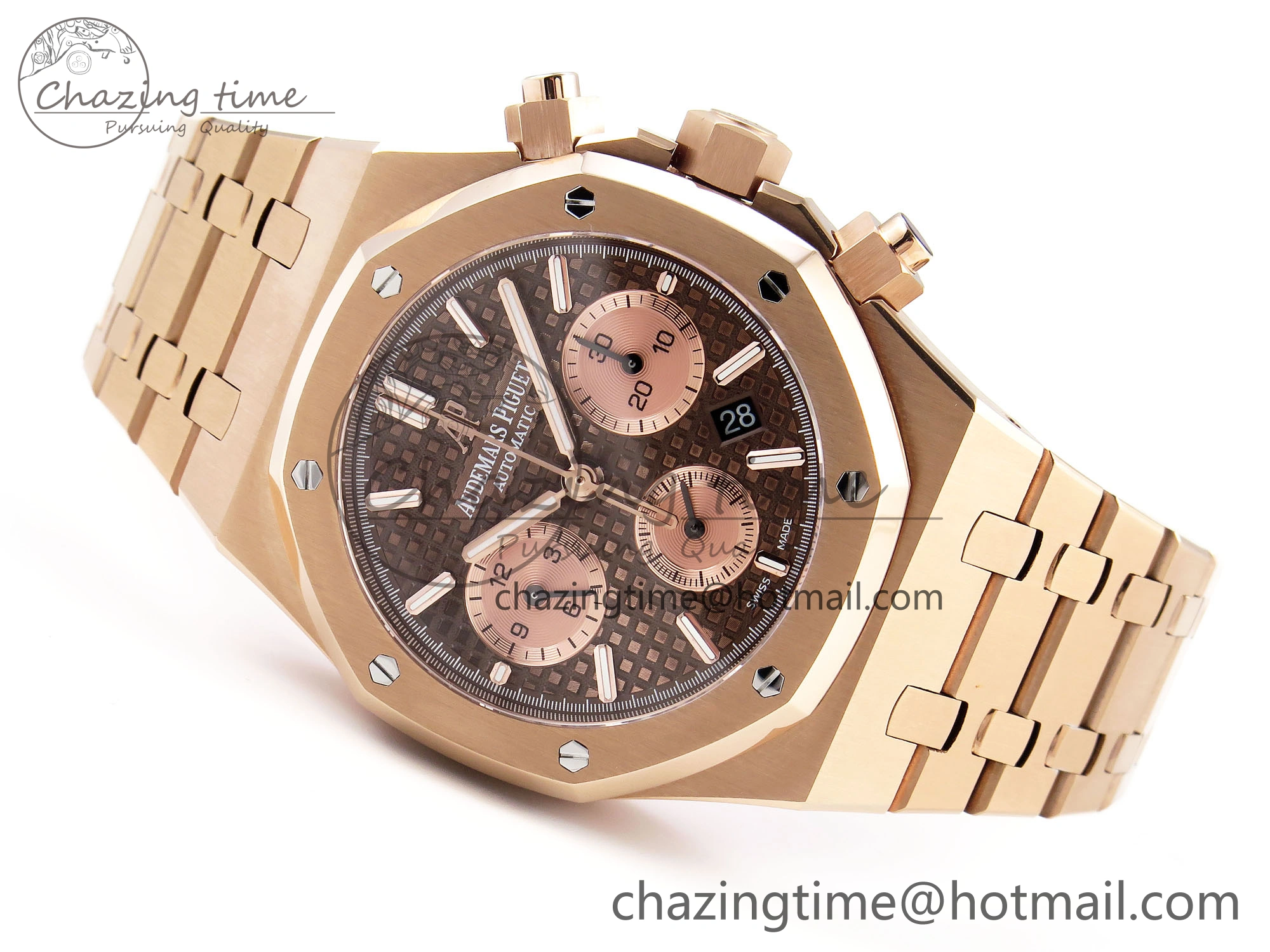 NewStyle Royal Oak Chrono 26331ST RG IPF 1:1 Best Edition Brown Dial on RG Bracelet A 4558