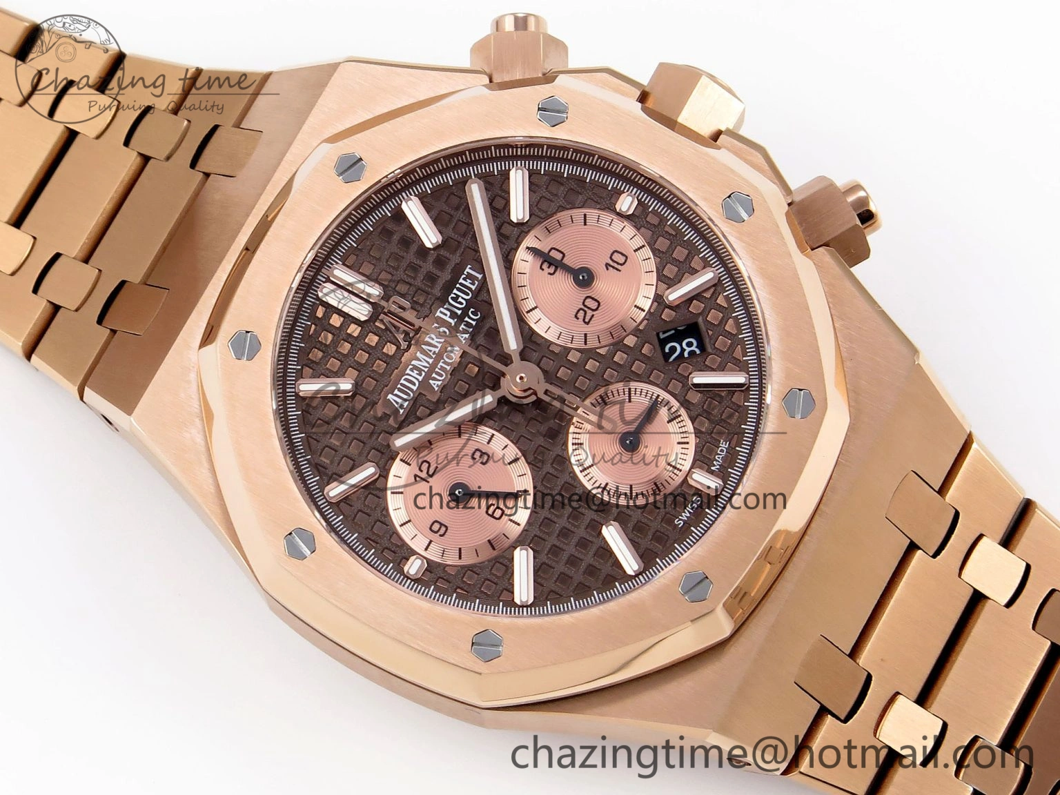 NewStyle Royal Oak Chrono 26331ST RG IPF 1:1 Best Edition Brown Dial on RG Bracelet A 4558