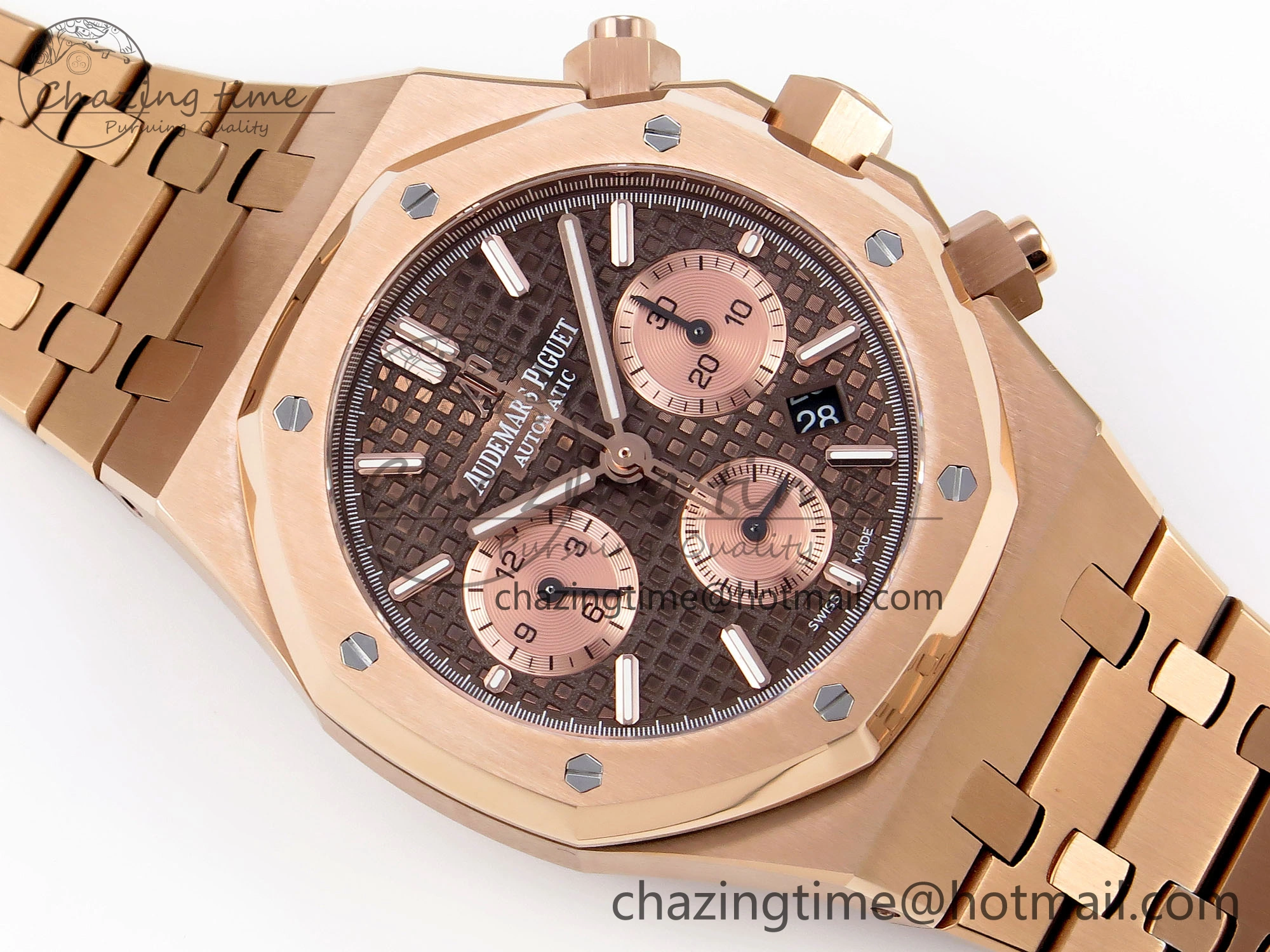 NewStyle Royal Oak Chrono 26331ST RG IPF 1:1 Best Edition Brown Dial on RG Bracelet A 4558