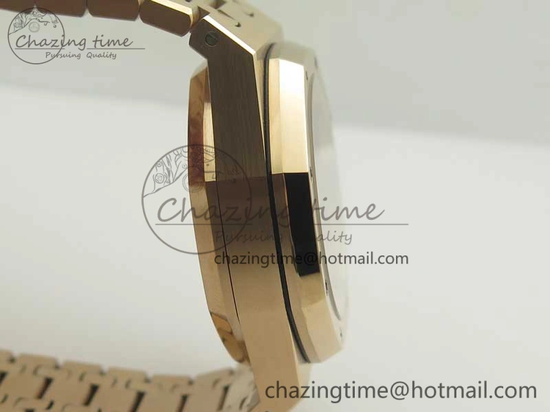 Lightweight Royal Oak Chrono 26331ST RG OMF 1:1 Best Edition Black Gold Dial on SS Bracelet A 4909