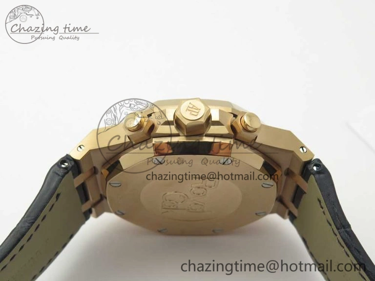 Royal Oak Chrono 26331ST RG OMF 1:1 Best Edition Blue Dial on Blue Leather Strap A7750(Free Rubber Strap) Upgraded 4883