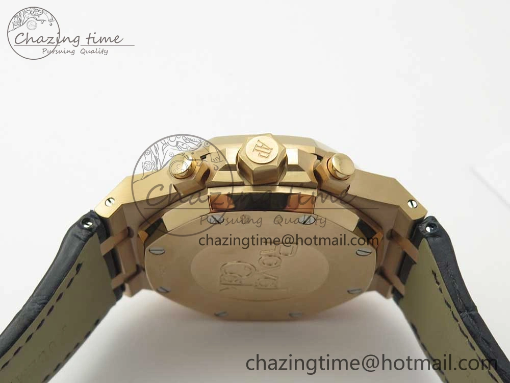 Royal Oak Chrono 26331ST RG OMF 1:1 Best Edition Blue Dial on Blue Leather Strap A7750(Free Rubber Strap) Upgraded 4883