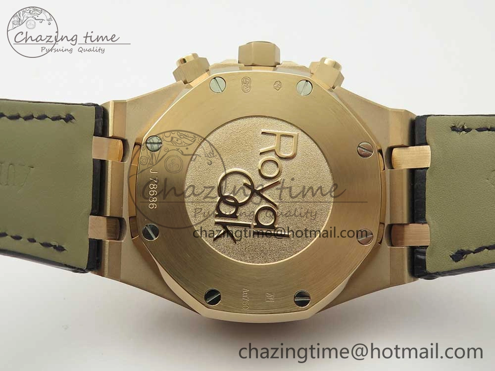 Royal Oak Chrono 26331ST RG OMF 1:1 Best Edition Blue Dial on Blue Leather Strap A7750(Free Rubber Strap) Upgraded 4883