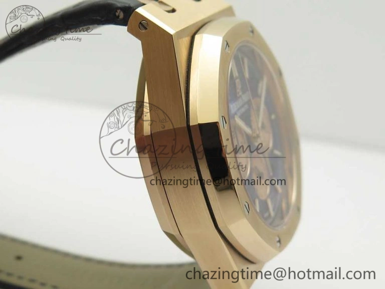 Royal Oak Chrono 26331ST RG OMF 1:1 Best Edition Blue Dial on Blue Leather Strap A7750(Free Rubber Strap) Upgraded 4883