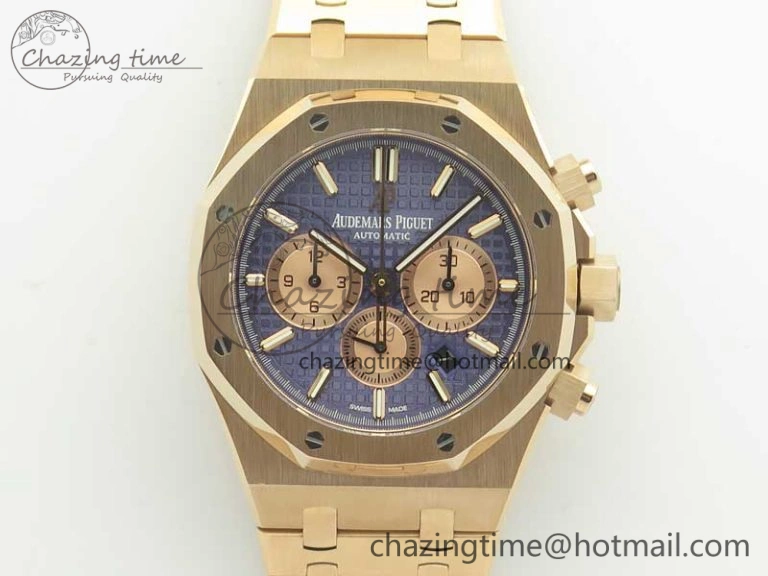 Classic Royal Oak Chrono 26331ST RG OMF 1:1 Best Edition Blue Gold Dial on SS Bracelet A 4907