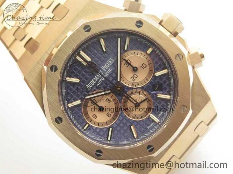 Classic Royal Oak Chrono 26331ST RG OMF 1:1 Best Edition Blue Gold Dial on SS Bracelet A 4907