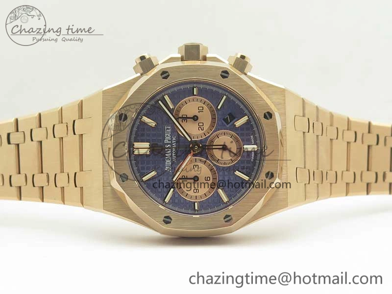 Classic Royal Oak Chrono 26331ST RG OMF 1:1 Best Edition Blue Gold Dial on SS Bracelet A 4907