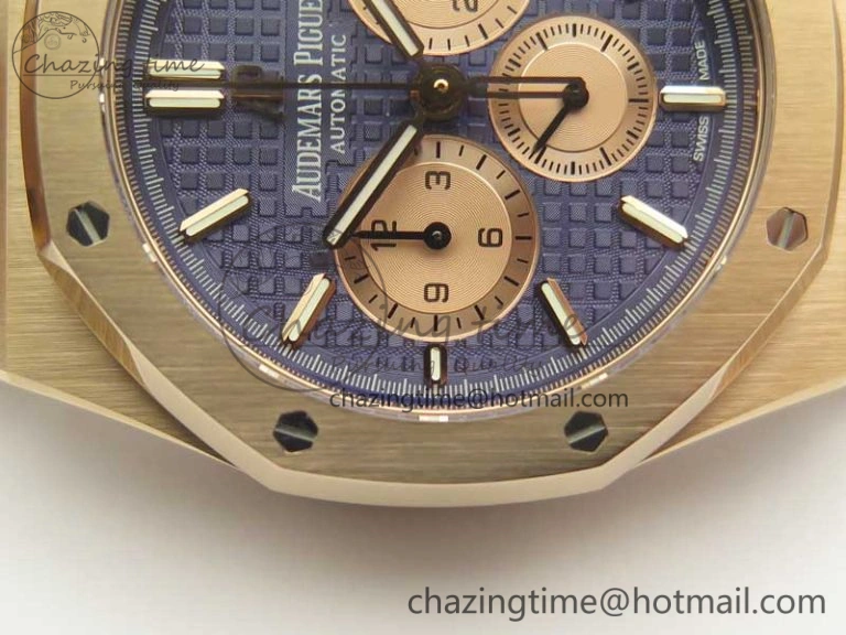 Classic Royal Oak Chrono 26331ST RG OMF 1:1 Best Edition Blue Gold Dial on SS Bracelet A 4907