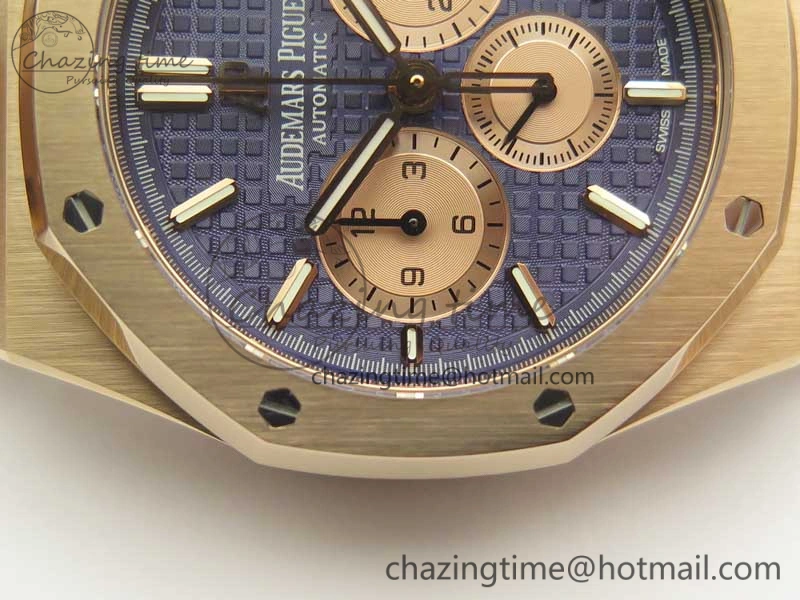 Classic Royal Oak Chrono 26331ST RG OMF 1:1 Best Edition Blue Gold Dial on SS Bracelet A 4907