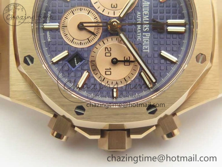 Classic Royal Oak Chrono 26331ST RG OMF 1:1 Best Edition Blue Gold Dial on SS Bracelet A 4907
