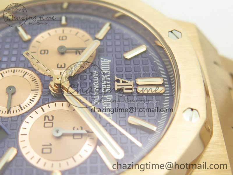Classic Royal Oak Chrono 26331ST RG OMF 1:1 Best Edition Blue Gold Dial on SS Bracelet A 4907