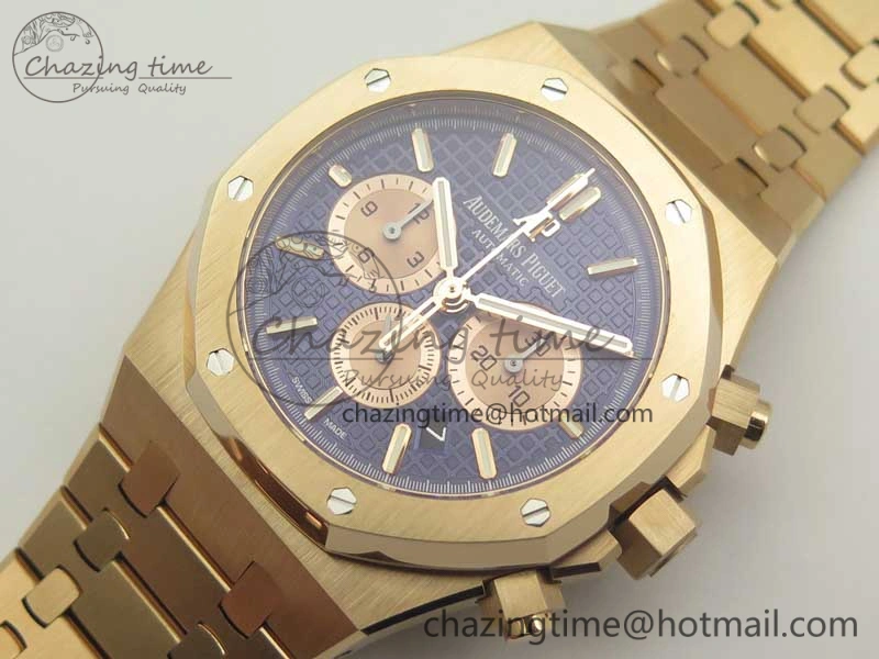 Classic Royal Oak Chrono 26331ST RG OMF 1:1 Best Edition Blue Gold Dial on SS Bracelet A 4907