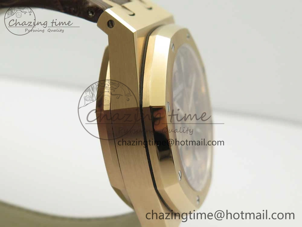 Lightweight Royal Oak Chrono 26331ST RG OMF 1:1 Best Edition Brown Dial on Brown Leather Strap A7750(Free Rubber Strap) 4882