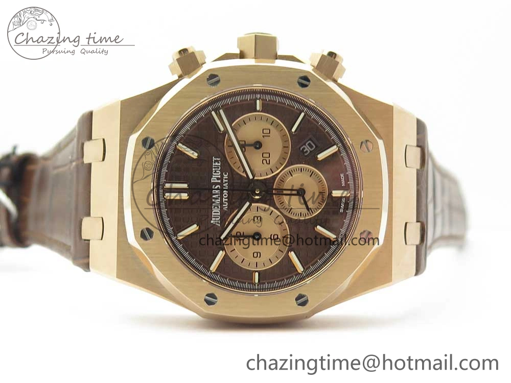 Lightweight Royal Oak Chrono 26331ST RG OMF 1:1 Best Edition Brown Dial on Brown Leather Strap A7750(Free Rubber Strap) 4882