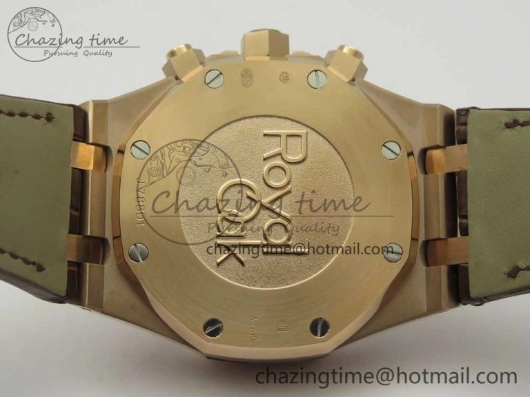 Lightweight Royal Oak Chrono 26331ST RG OMF 1:1 Best Edition Brown Dial on Brown Leather Strap A7750(Free Rubber Strap) 4882
