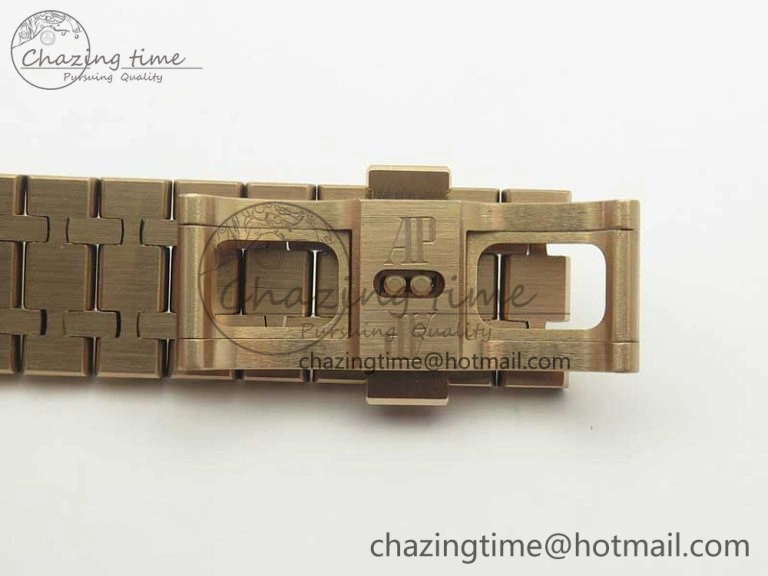 Minimalist Royal Oak Chrono 26331ST RG OMF 1:1 Best Edition Brown Gold Dial on SS Bracelet A 4908
