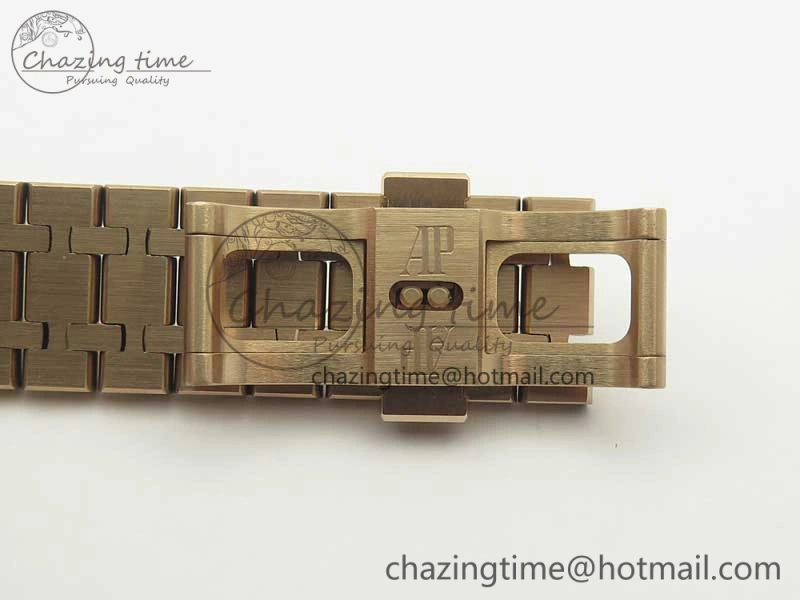 Minimalist Royal Oak Chrono 26331ST RG OMF 1:1 Best Edition Brown Gold Dial on SS Bracelet A 4908