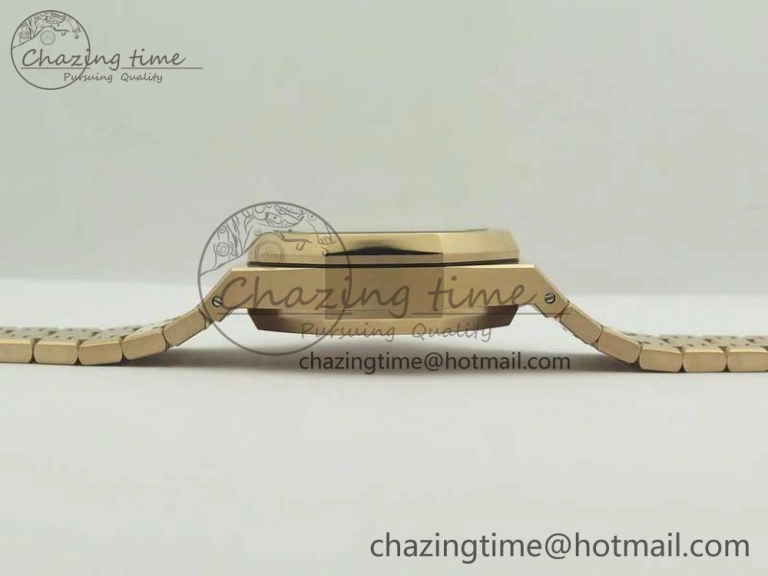 Minimalist Royal Oak Chrono 26331ST RG OMF 1:1 Best Edition Brown Gold Dial on SS Bracelet A 4908